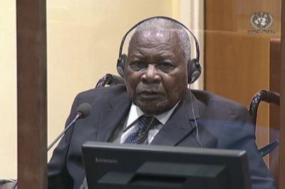 Felicien Kabuga i 2022 under retssagen i Haag.