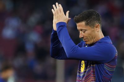 Barcelonas Robert Lewandowski spillede sin sidste kamp på hjemmebane søndag aften.