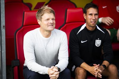 Casper Røjkjær (til højre) bliver cheftræner i Norge.