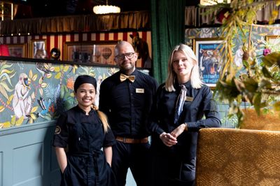 En del af Pincho Nations hold i Herning består af kokken Keith Christian Bleeg Maño (t.v.), udviklingschef Thomas Gjødsbøl og baransvarlig Cecilie Søgaard.