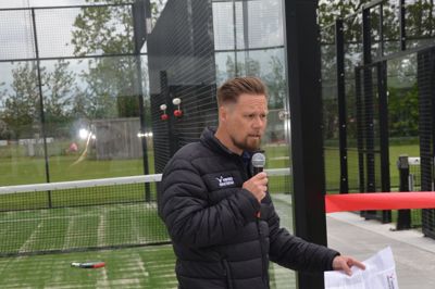 Formanden for Viborg Idrætsråd, Frans Skovholm, holdt indvielsestalen.
