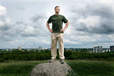 Morten Poulsen fotograferet på toppen af Herning. Herningenseren er også kommet ud af den seneste sæson på toppen af stort set alt, hvad han har foretaget. Han er blevet dansk mester og dansk pokalvinder med Herning Blue Fox og modtager nu Midtvestjysk Sportspris 2026.