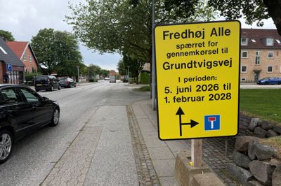 Fredhøj Alle vil være spærret i halvandet år til stor fortrydelse for Fruehøj Slagter og de øvrige erhvervsdrivende i området.