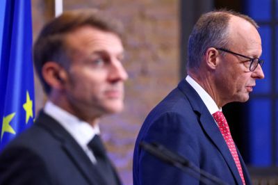 Den tyske forbundskansler, Friedrich Merz, og Frankrigs præsident, Emmanuel Macron.
