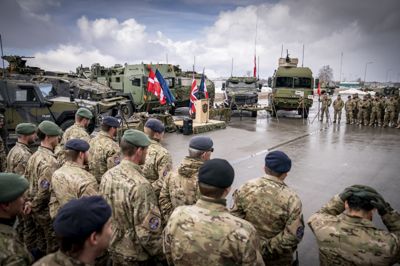 Som et modsvar til den russiske oprustning har Nato oprettet en fremskudt tilstedeværelse i de baltiske lande. Her er det et billede fra militærbasen Tapa i Estland, hvor danske soldater også har gjort tjeneste.