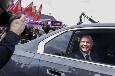Skatte- og vækstminister Jakob Engel-Schmidt (M), da han ankommer til Amalienborg Slot i København den 3. juni. Den nye regering blev præsenteret denne dag.