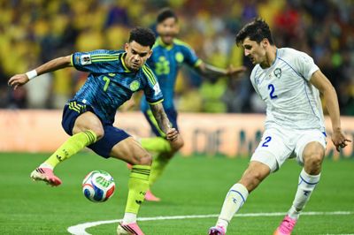 Luis Diaz bragte Colombia foran med 2-1. Angriberen lagde desuden op til sydamerikanernes første mål i 3-1-sejren over Usbekistan.