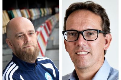 Morten Dahl Kjærgaard har første træningsdag mandag. Her er han med sportsredaktør Peter A. Sørensen.
