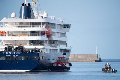 Skibet MV »Hondius« der siden maj har været i fokus på grund af flere tilfælde af hantavirus blandt krydstogtsskibets passagerer.