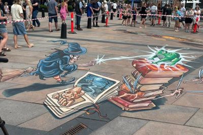 Ruben Poncia fra Holland vandt årets publikumspris ved Street Art Festival i Brande med dette værk.