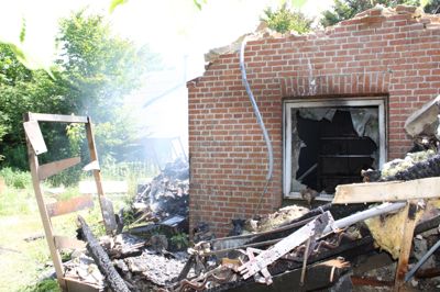 Mandag udbrændte ejendommen på Åbakken 24 i Krejbjerg.