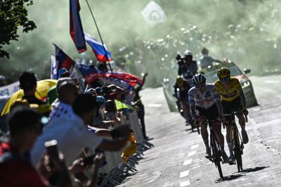 Både næstsidste og tredjesidste etape har mål på toppen af Alpe d'Huez. Det berømte bjerg var senest del af Tour-ruten i 2022, hvor Jonas Vingegaard for første gang vandt løbet samlet. Her er danskeren i gult sammen med Tadej Pogacar på vej op ad den knap 14 kilometer lange stigning.
