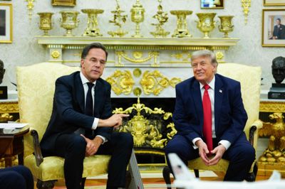 Mark Rutte gjorde på et besøg i Det Hvide Hus i juni en dyd ud af at understrege Trumps store indflydelse på Nato.