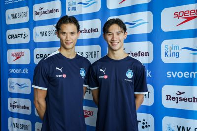 Alexander Yung Gotfredsen (t.h.) vandt både sølv og bronze for juniorer ved DM på langbane, mens tvillingebror Felix (t.v.) endte med tre flotte fjerdepladser.