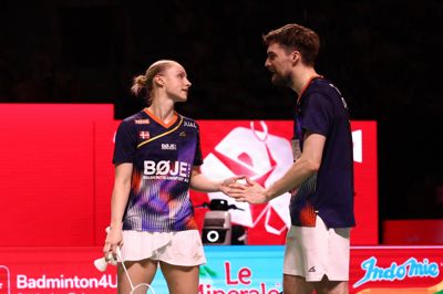 Alexandra Bøje og Mathias Christiansen fandt fredag slet ikke det flotte niveau, som makkerparret har haft i det meste af 2026.