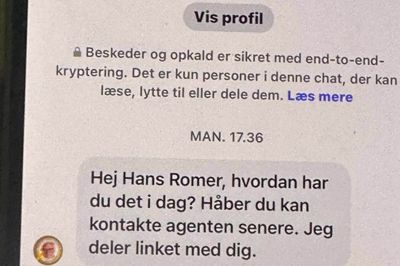 Sådan så en af de første kontakter mellem Hans Rømer og den falske Anders Hartvig-profil ud.