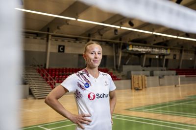 Mia Blichfeldt har trænet med landsholdet i Brøndby Hallen forud for VM i Indien.