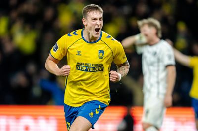 Mileta Rajovic brøler sin glæde ud efter en scoring mod FC Midtjylland i pokalturneringen tilbage i oktober 2024. Den store angriber har scoret tre mål i fem kampe mod FC Midtjylland.