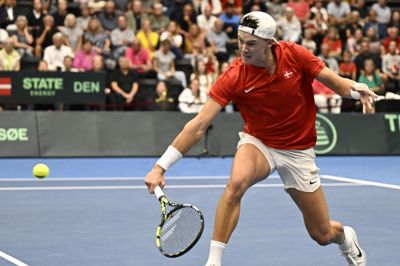 Holger Rune får comeback i Royal Stage i Hillerød, hvor han før har optrådt for Danmark. Billedet er fra mødet med Brasilien i september 2023.