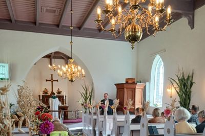 Christianshede Kirke var pyntet til høstfest.