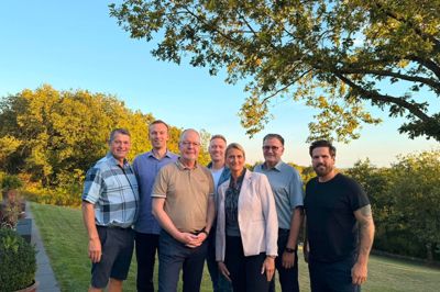 Venstres byrådsgruppe: Fra venstre ses borgmester Ib Lauritsen, gruppeformand Thomas Østergaard, Søren Christiansen, Palle Høj og Andreas Würtz. Forrest ses Henrik Engedahl og Katri Berg.