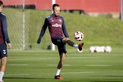 Mikkel Damsgaard er efterhånden en af de mest rutinerede spillere i landsholdslejren. Den 26-årige spilfordeler er noteret for 40 landskampe og otte mål.