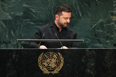 Ukraines præsident, Volodymyr Zelenskyj, talte onsdag ved FN's Generalforsamling.