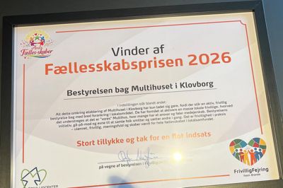 Gå-på-mod og evnen til at samle folk har været en af forudsætningerne for, at multihuset i Klovborg blev en realitet, lyder det i begrundelsen for Fællesskabsprisen.