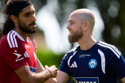 Rami Al Hajj (t.v.) er en af de spillere, som cheftræner Morten Dahm Kjærgaard har sendt på hårdt arbejde i de seneste dage.