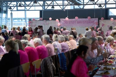 216 kvinder havde en hyggelig aften sammen, samtidig med at de bidrog til »Støt Brysterne«.