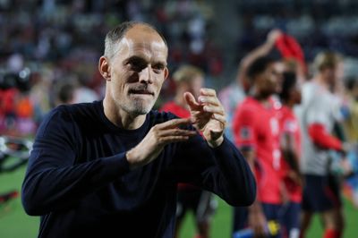 Englands Thomas Tuchel ses lørdag fejre sejr med resultatet 7-0 over Kroatien i Nations League.