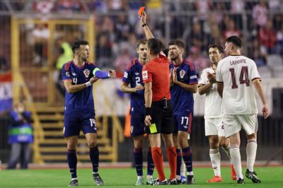 Ivan Perisic spillede en hovedrolle for Kroatien i kampen mod Spanien. Han scorede til 1-0, men fik senere rødt kort.