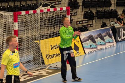 Morten Ronald Jensen kom på banen ved stillingen 10-9 og leverede hele 14 redninger i resten af topkampen mod Elitesport Vendsyssel.