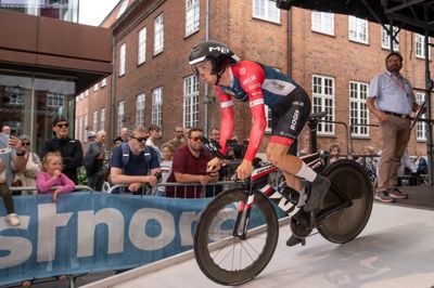 Christian Gorm Albrechtsen på startrampen ved DM i enkeltstart i hjembyen Herning i 2024.