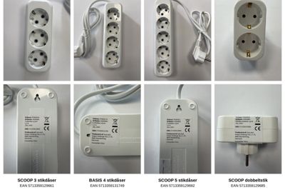 Produkterne tilbagekaldes, da der er risiko for elektrisk stød, lyder det i pressemeddelelsen.