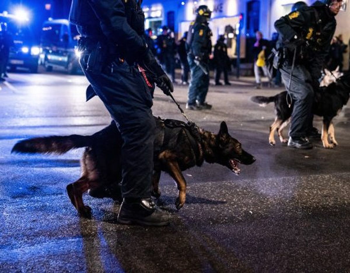 Der var massivt politiopbrud ved demonstrationen. Foto: Emil Helms/Scanpix