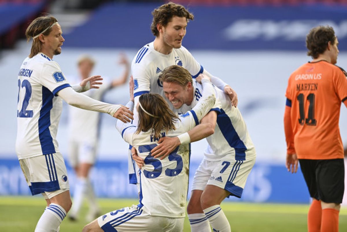 Viktor Fischer scorede til 2-1 for FCK i første halvleg. Foto: Lars Møller/Scanpix