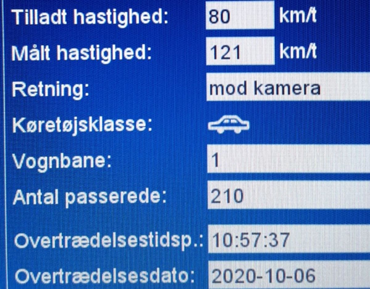 Én vej i det sønderjyske har store problemer med fartglade bilister. Foto: Syd- og Sønderjyllands Politi.