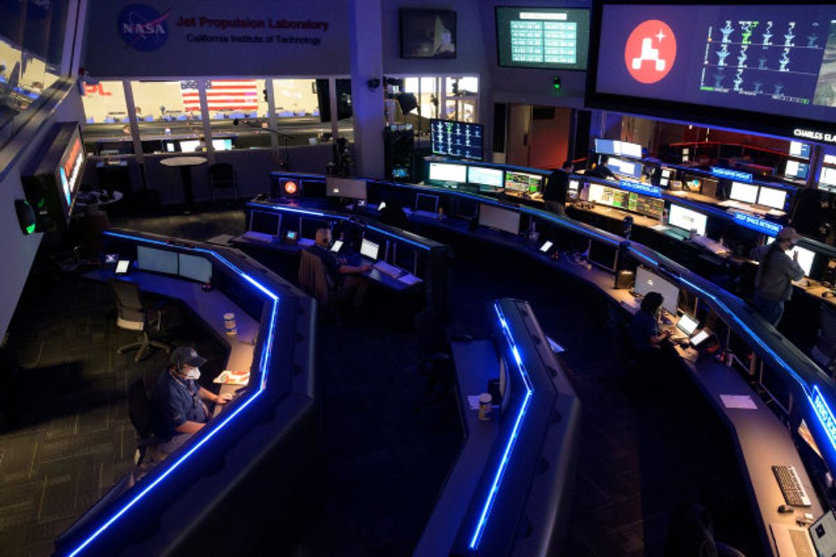 Jublen kunne bryde løs hos Nasa, da “Perseverance” landede på Mars. Foto: Bill Ingalls/Nasa/Reuters