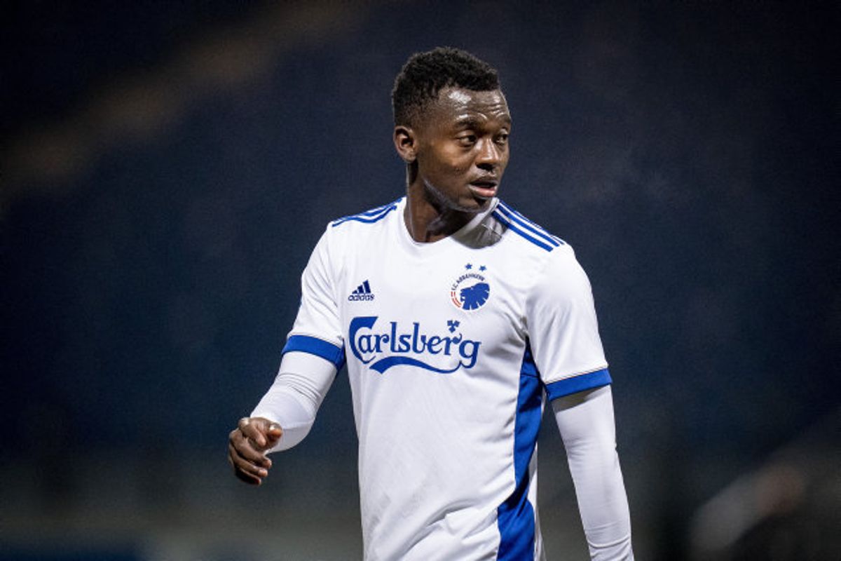 Mustapha Bundu vendte i januar hjem til Danmark og spiller nu for FCK på en lejeaftale. I sommer blev han solgt fra AGF til Anderlecht. Foto: Liselotte Sabroe/Scanpix