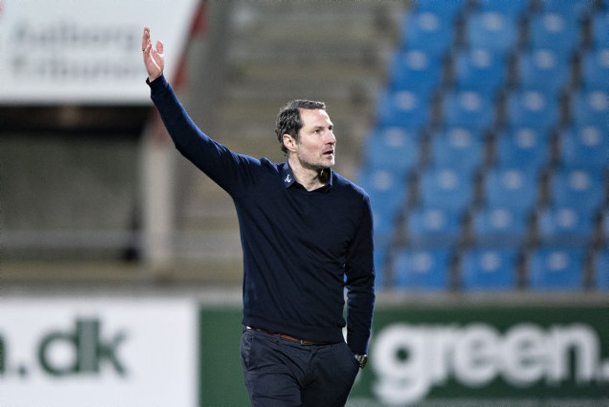 Brian Priske var tilfreds med indsatsen i sejren over AaB fredag aften. Foto: Henning Bagger/Scanpix