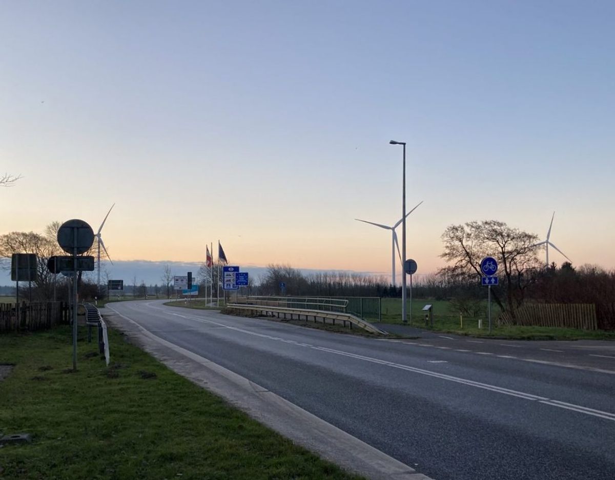 Sæd grænseovergang, klokken 8.40 en fredag i januar – her var ingen kontrol med indrejsen. Foto: Nicklas Skyum Clausen