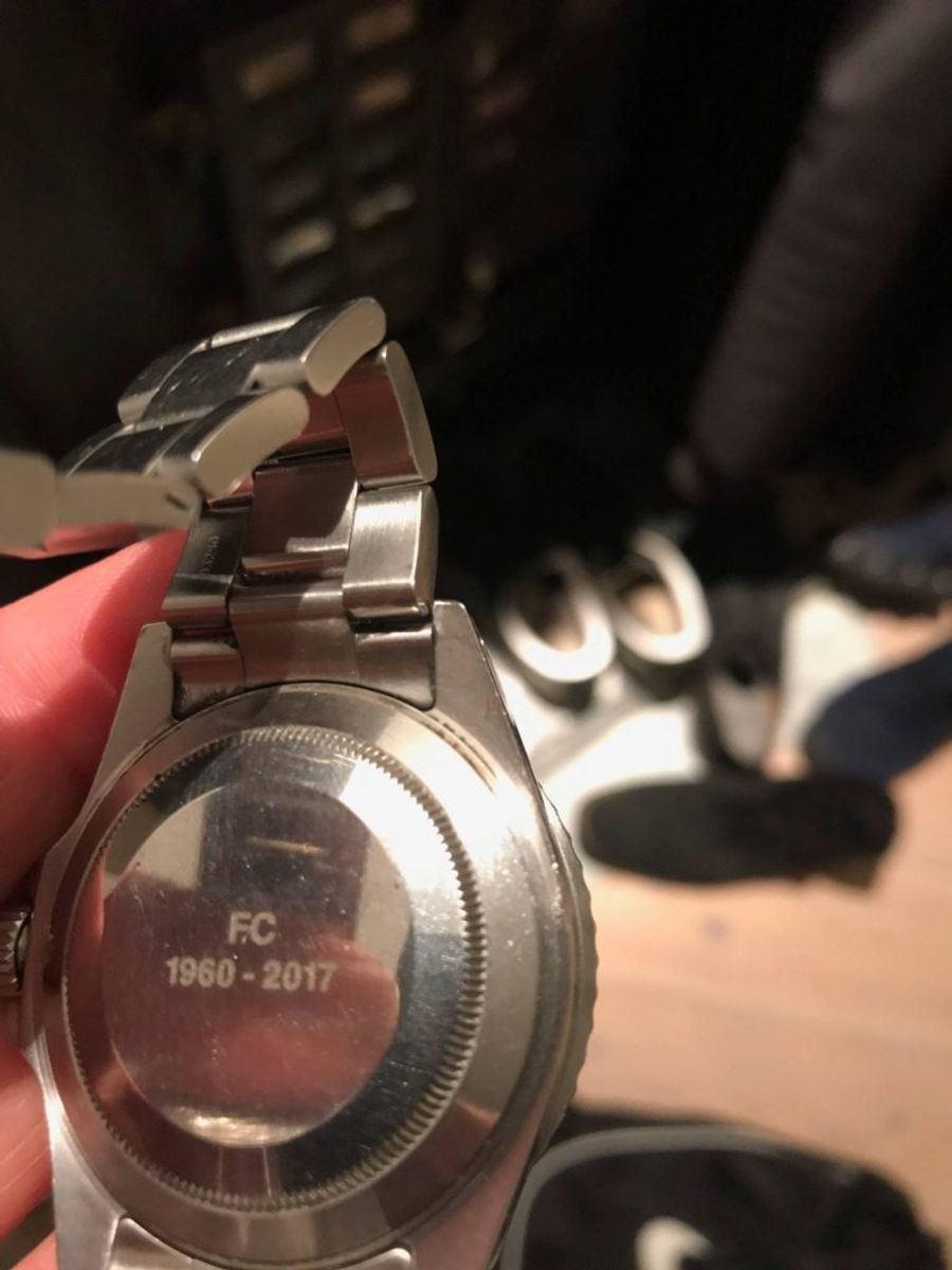 Det efterlyste Rolex-ur, som familien meget gerne vil have tilbage. (Privatfoto).