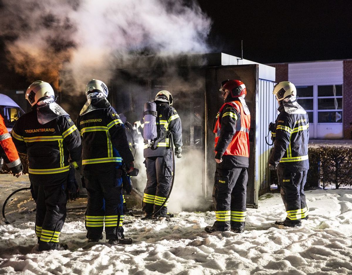 Der var godt gang i branden, da brandfolkene nåede frem. Foto: René Lind Gammelmark