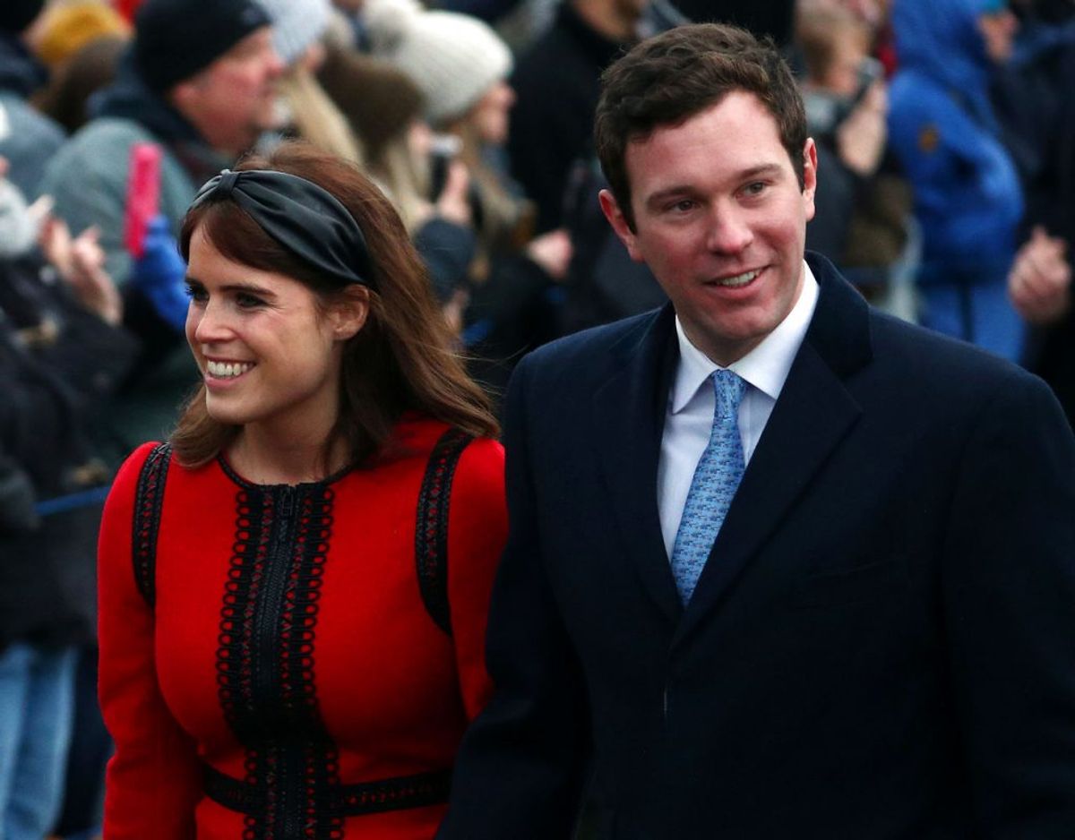 Prinsesse Eugenie og hendes mand Jack Brooksbank er netop blevet forældre til deres første barn. Nu spekuleres der allerede i, hvad barnet kommer til at hedde. Klik videre for flere billeder. Foto: Scanpix/REUTERS/Hannah McKay