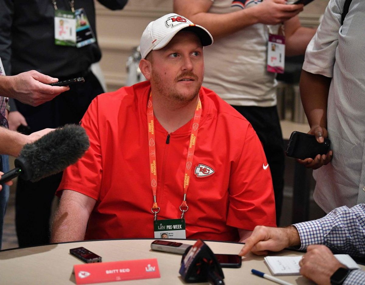 Britt Reid er blevet suspenderet af Kansas City Chiefs, mens politiet undersøger trafikulykke, hvor en femårig pige kom slemt til skade. Foto: Mark Brown/Scanpix.