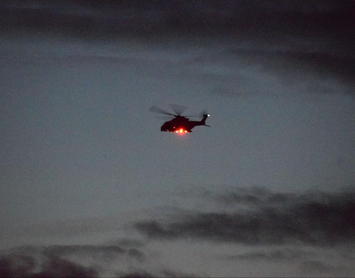 En helikopter blev sendt i luften for at finde manden. Foto: Presse-fotos.dk