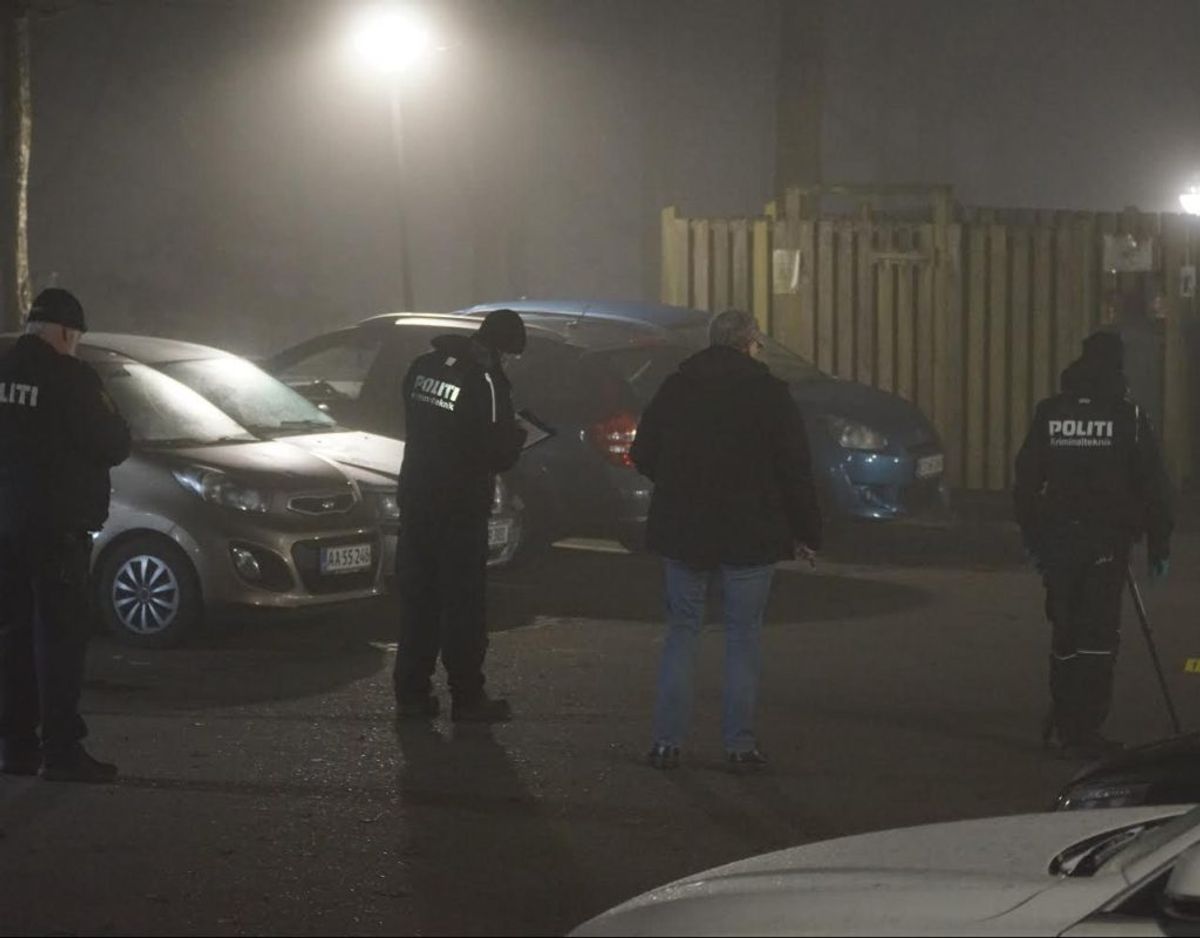 Sådan så der ud 24. januar, da en 24-årig mand blev skudt. Foto: Presse-fotos.dk.