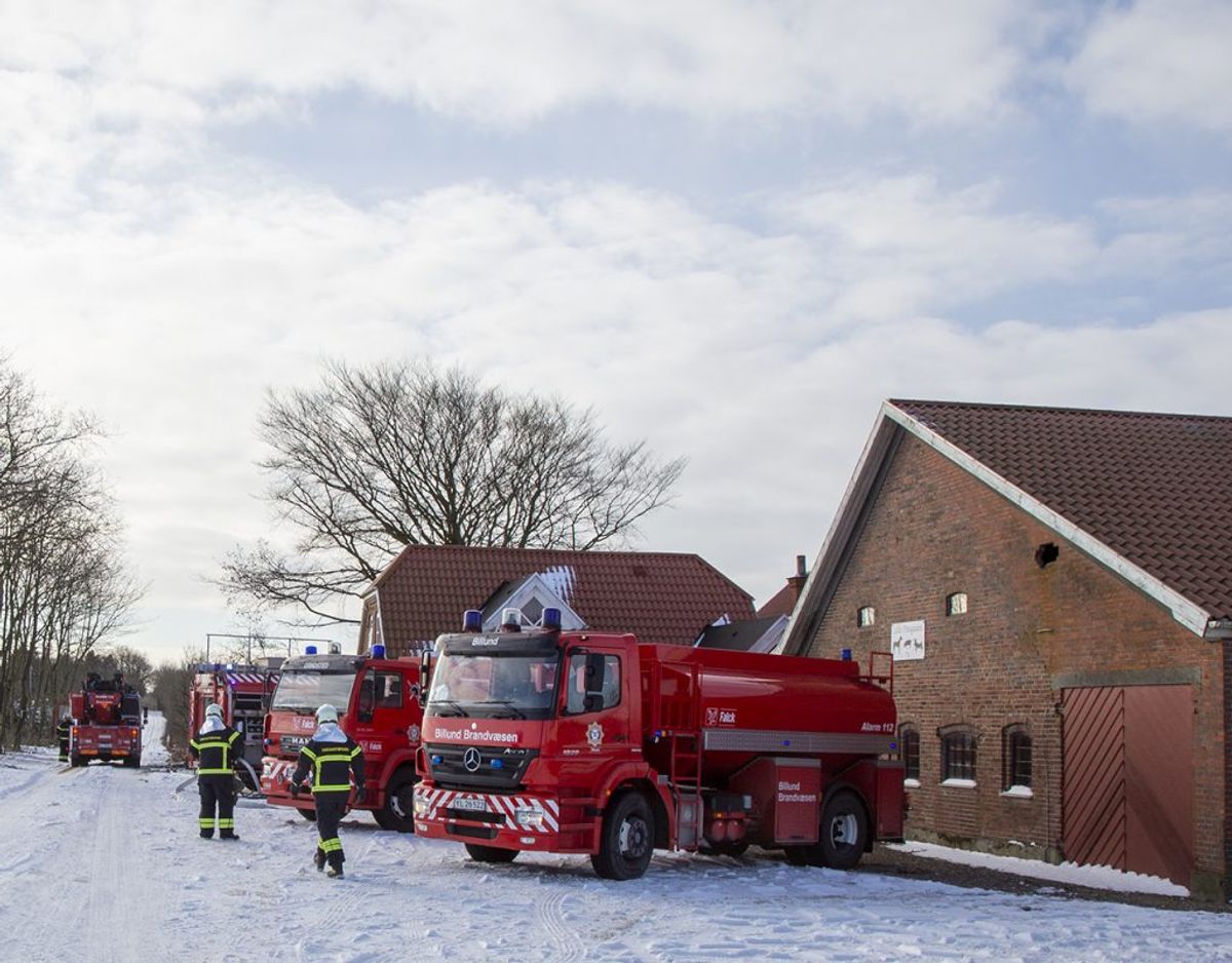 Der gik ild i et stuehus lørdag formiddag. Foto: René Lind Gammelmark