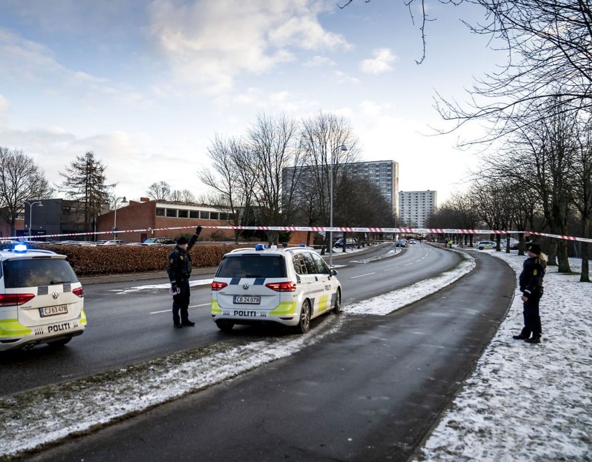 Politiet har hele dagen efterforsket i området. (Foto: Mads Claus Rasmussen/Ritzau Scanpix)